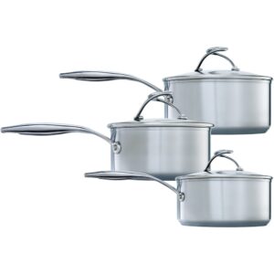 Circulon Steel Shield S Series Nonstick Stainless Steel Saucepan Set of 3