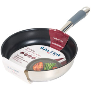 Salter 24cm Non Stick Fry Pan with Silicone Handle Silver