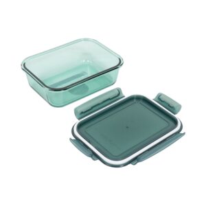 Glass Crisper with Plastic Lid Green